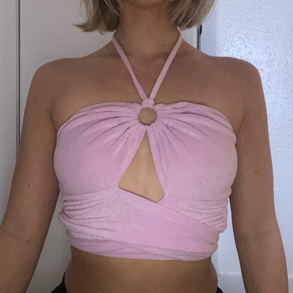 Pink halter top